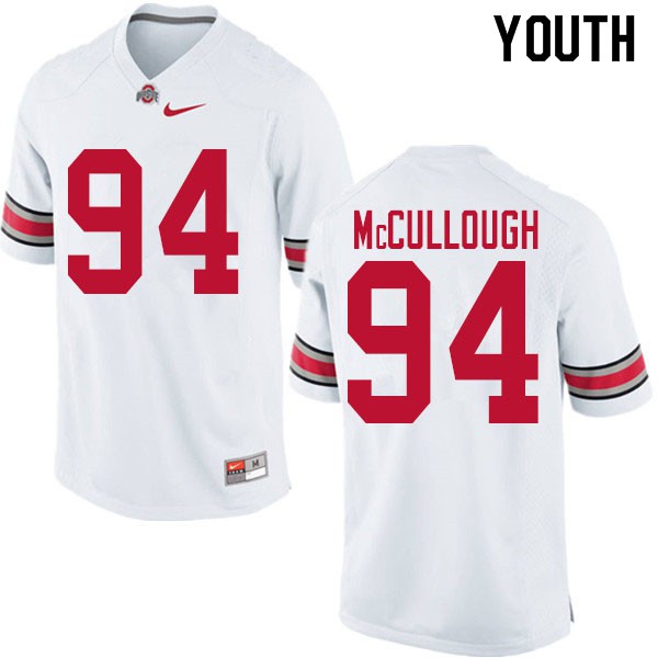 Ohio State Buckeyes #94 Roen McCullough Youth Stitched Jersey White OSU83972
